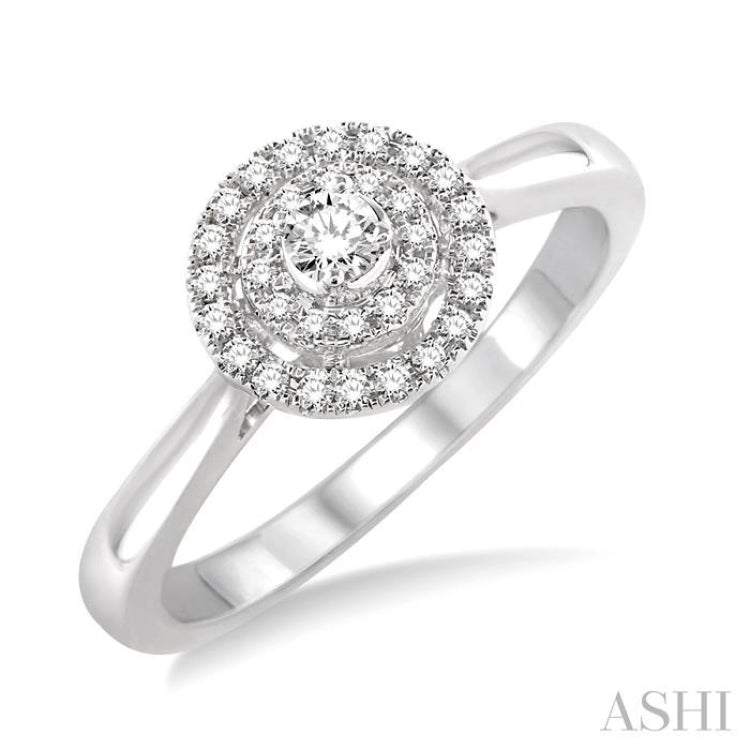 Round Shape Halo Diamond Fashion Ring