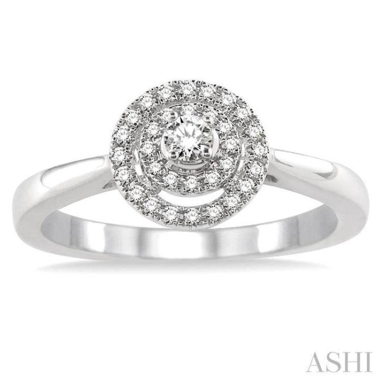 Round Shape Halo Diamond Fashion Ring