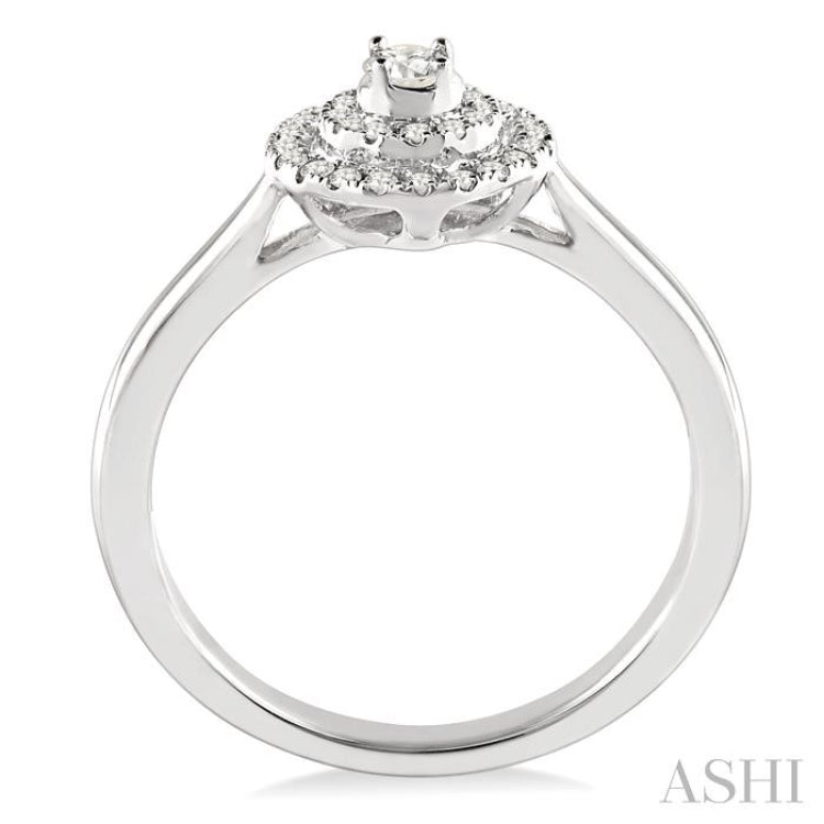 Round Shape Halo Diamond Fashion Ring