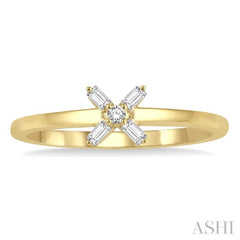 Stackable Cross Petite Baguette Diamond Fashion Ring