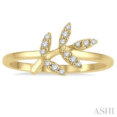 Stackable Leaf Petite Diamond Fashion Ring