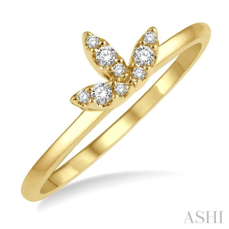 Stackable Leaf Petite Diamond Fashion Ring