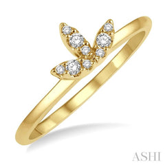 Stackable Leaf Petite Diamond Fashion Ring