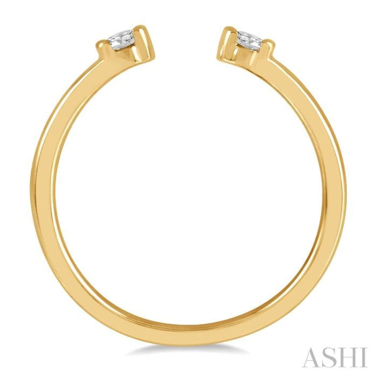1/10 Ctw Open Center Round Cut Diamond Stackable Petite Ring in 10K Yellow Gold