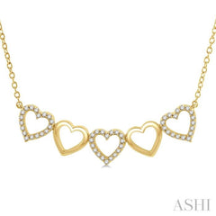 Heart Shape Link Diamond Necklace