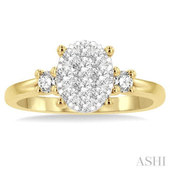 Oval Shape Lovebright Diamond Engagement Ring