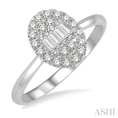 Oval Shape Halo Fusion Diamond Fashion Ring