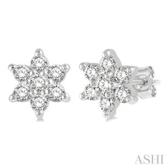 Flower Petite Diamond Fashion Earrings