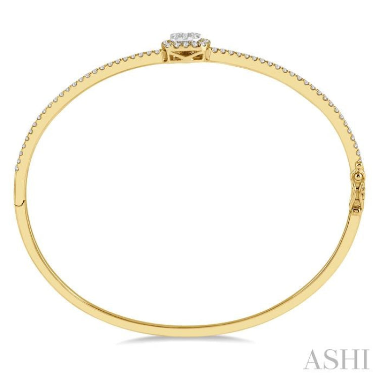 Stackable Cushion Shape Halo Lovebright Essential Diamond Bangle