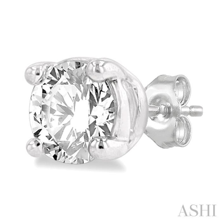 1/4 Ctw Round Cut Diamond Stud Earrings in 14K White Gold