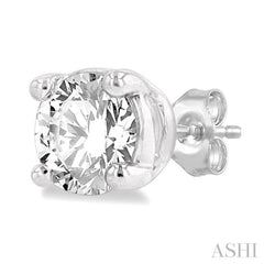 1/4 Ctw Round Cut Diamond Stud Earrings in 14K White Gold