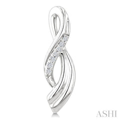 1/20 Ctw Round Cut Diamond Twisted Earrings in Sterling Silver