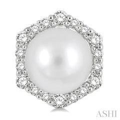 Pearl & Halo Diamond Fashion Earrings