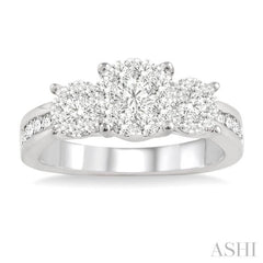 Round Shape Past Present & Future Lovebright Essential Diamond Ring