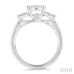 Round Shape Past Present & Future Lovebright Essential Diamond Ring