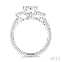 Round Shape Past Present & Future Lovebright Essential Diamond Ring