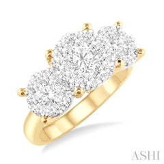 Round Shape Past Present & Future Lovebright Essential Diamond Engagement Ring