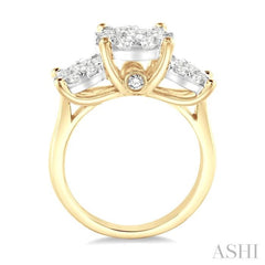 Round Shape Past Present & Future Lovebright Essential Diamond Engagement Ring