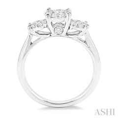 Round Shape Past Present & Future Lovebright Essential Diamond Engagement Ring