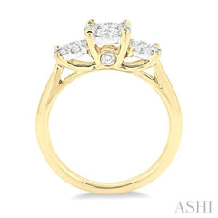 Round Shape Past Present & Future Lovebright Essential Diamond Engagement Ring