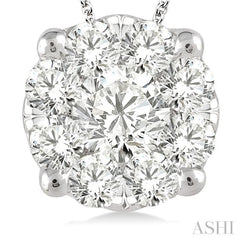 Round Shape Lovebright Essential Diamond Solitaire Pendant