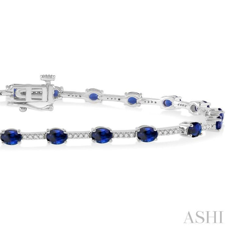 Oval Shape Gemstone & Diamond Bracelet