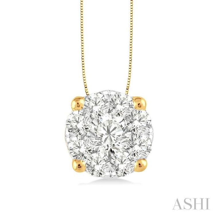 Round Shape Lovebright Essential Diamond Solitaire Pendant