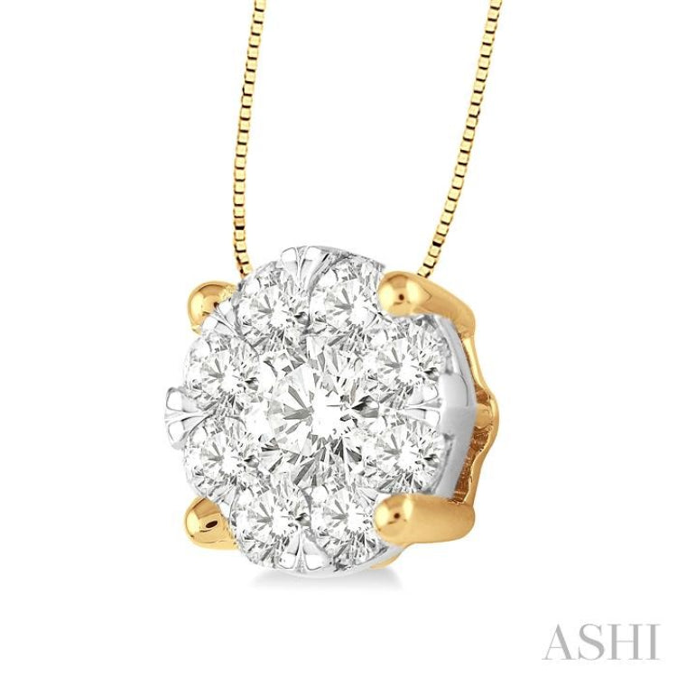 Round Shape Lovebright Essential Diamond Solitaire Pendant