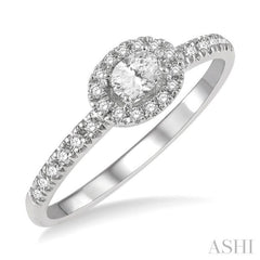 Stackable Oval Shape Petite Halo Diamond Fashion Ring