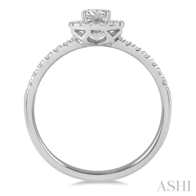 Stackable Oval Shape Petite Halo Diamond Fashion Ring