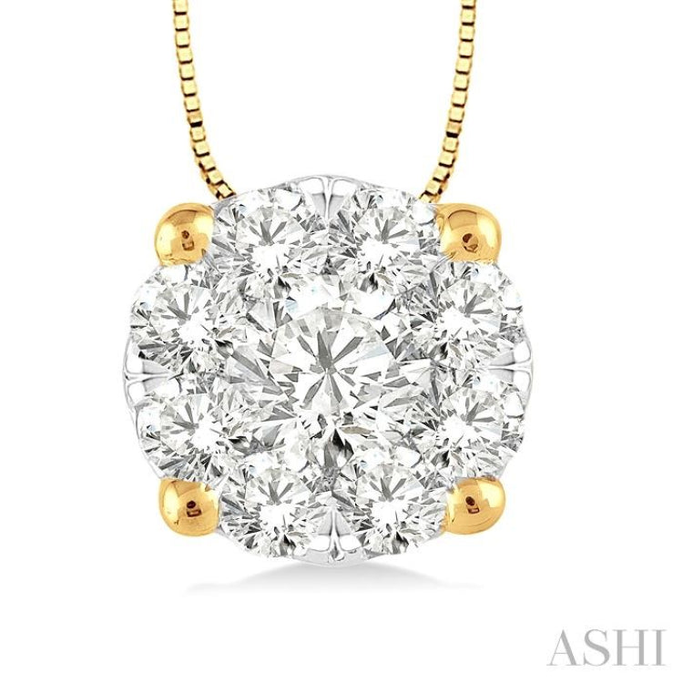 Round Shape Lovebright Essential Diamond Solitaire Pendant