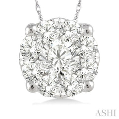 Round Shape Lovebright Essential Diamond Solitaire Pendant