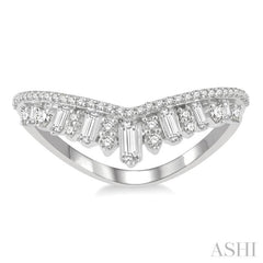 Chevron Baguette Diamond Fashion Ring