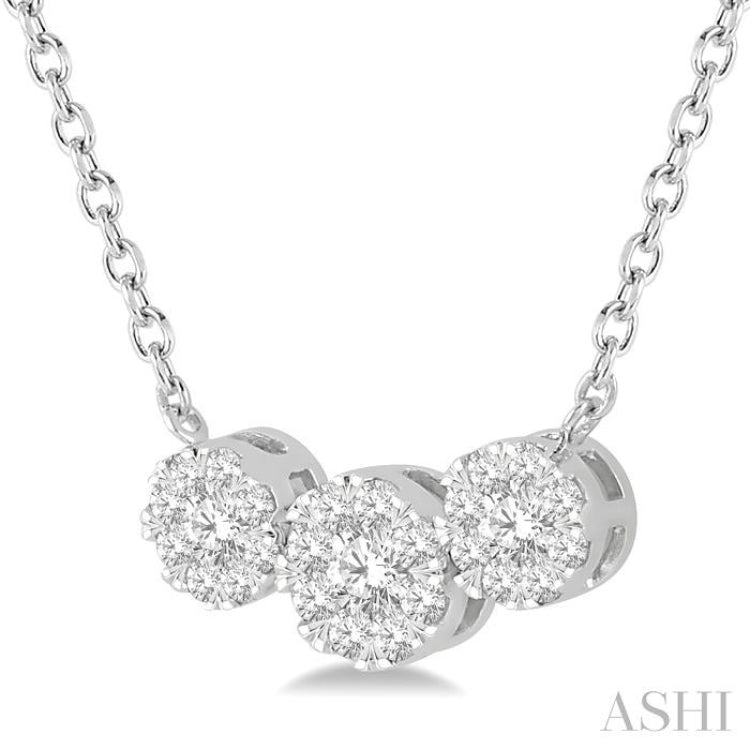 Round Shape Past Present & Future Lovebright Essential Diamond Necklace