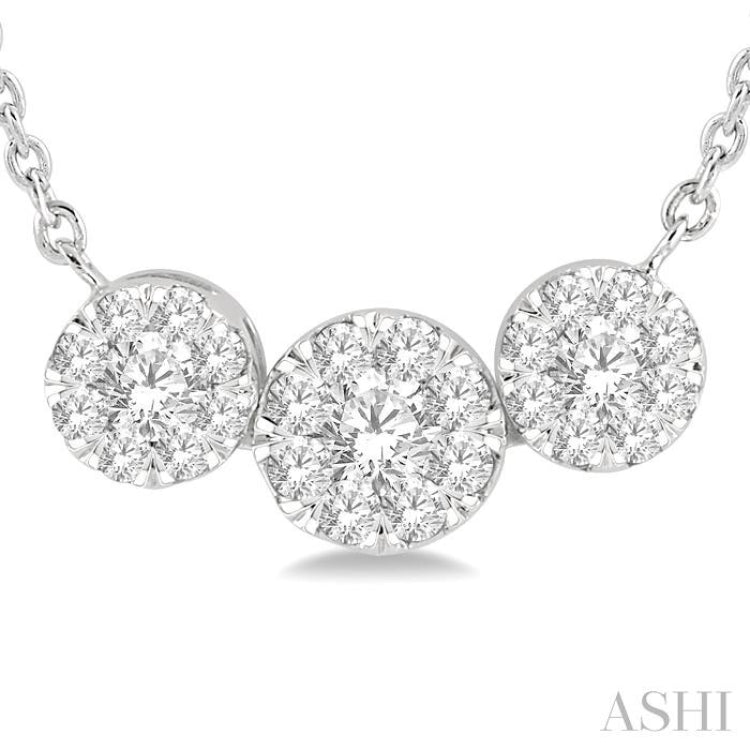 Round Shape Past Present & Future Lovebright Essential Diamond Necklace