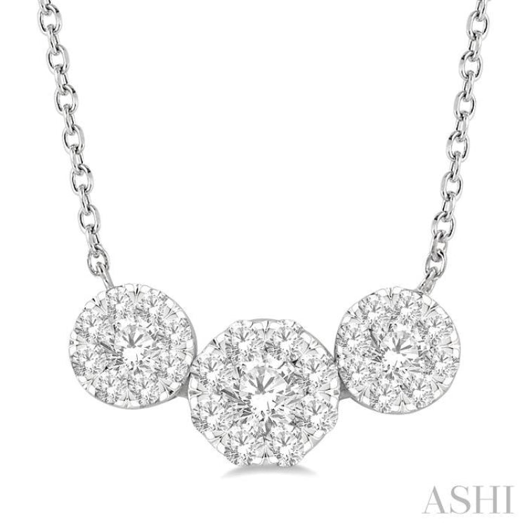 Round Shape Past Present & Future Lovebright Essential Diamond Necklace