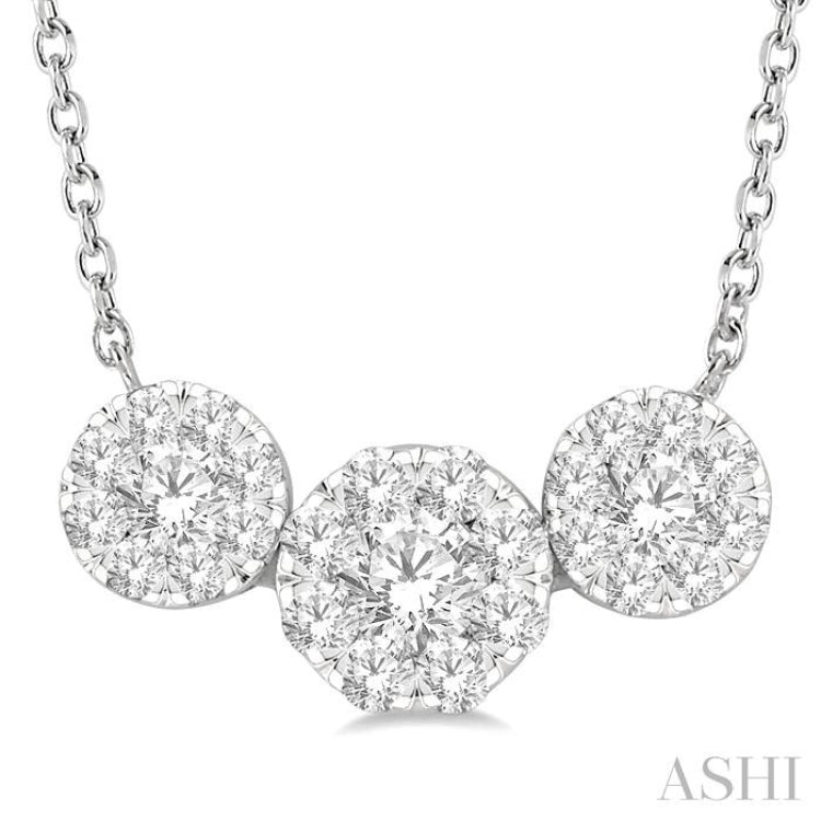 Round Shape Past Present & Future Lovebright Essential Diamond Necklace