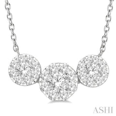 Round Shape Past Present & Future Lovebright Essential Diamond Necklace