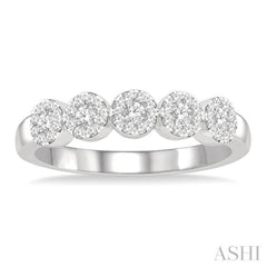 5 Stone Lovebright Essential Half Eternity Diamond Wedding Band