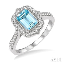 Cushion Shape Gemstone & Halo Diamond Ring