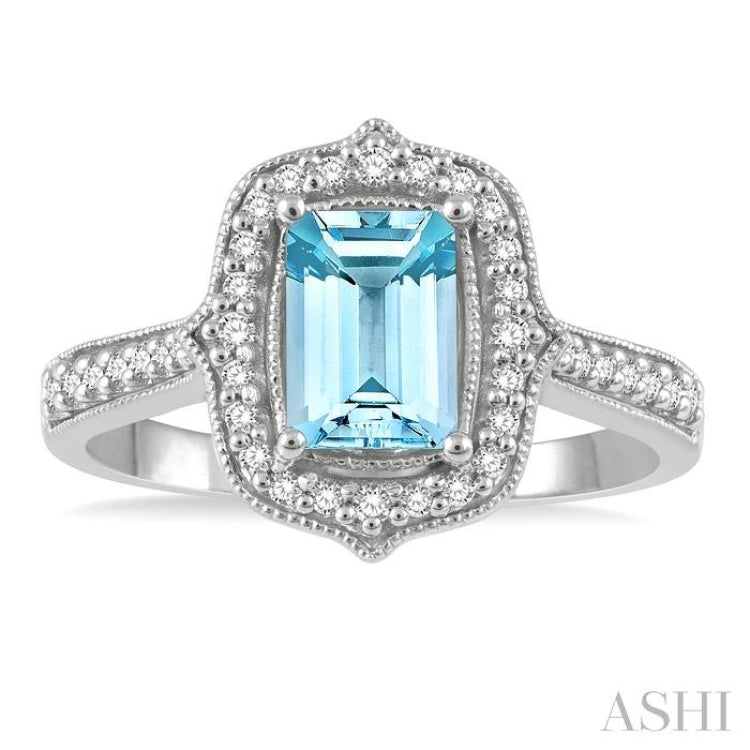 Cushion Shape Gemstone & Halo Diamond Ring