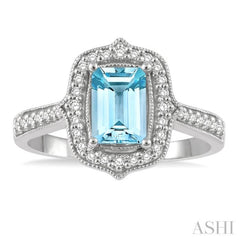 Cushion Shape Gemstone & Halo Diamond Ring