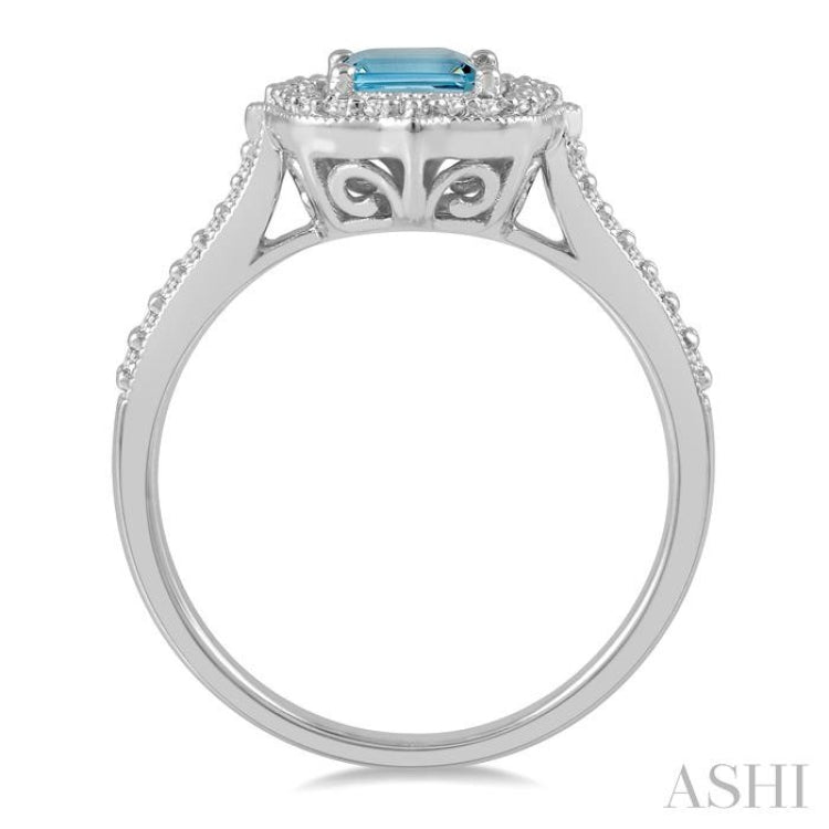 Cushion Shape Gemstone & Halo Diamond Ring