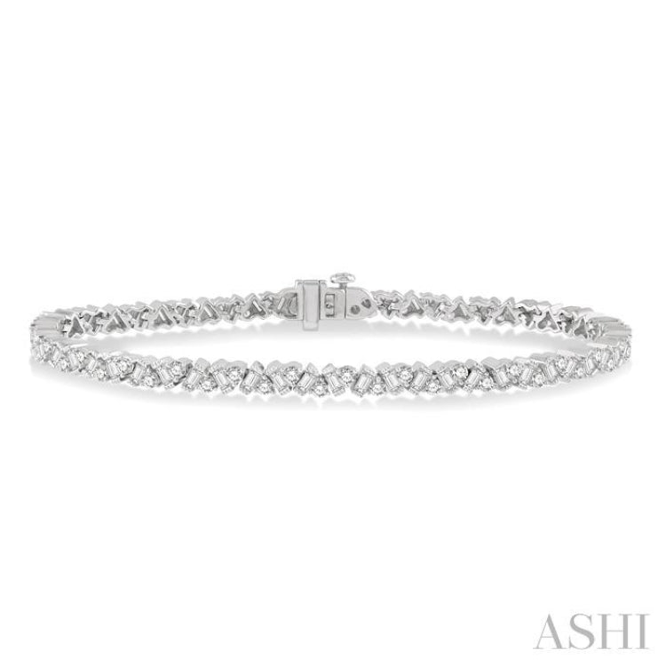 Scatter Zig-Zag Baguette Diamond Tennis Bracelet