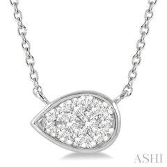 Pear Shape East-West Lovebright Essential Diamond Necklace