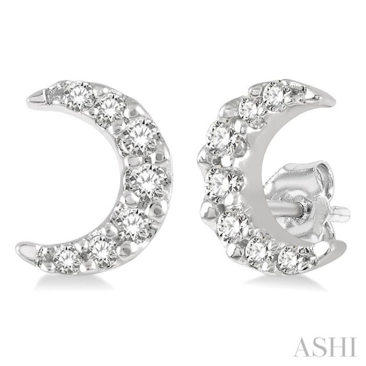 Crescent Petite Diamond Fashion Earrings