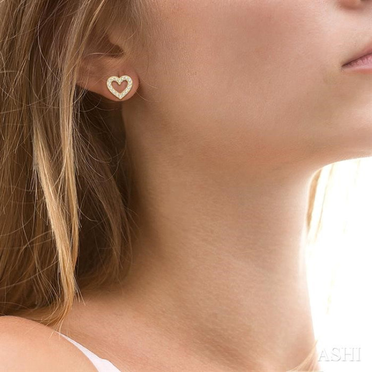 Heart Shape Petite Diamond Fashion Earrings