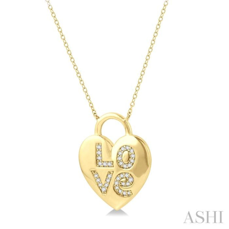 Heart & Lock Shape Diamond Fashion Pendant