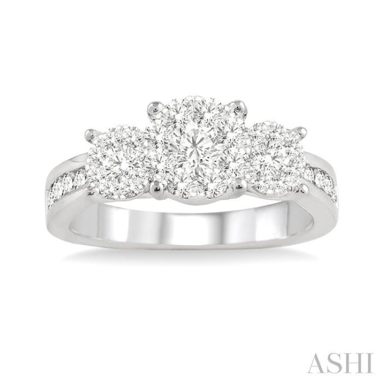 Round Shape Past Present & Future Lovebright Essential Diamond Ring