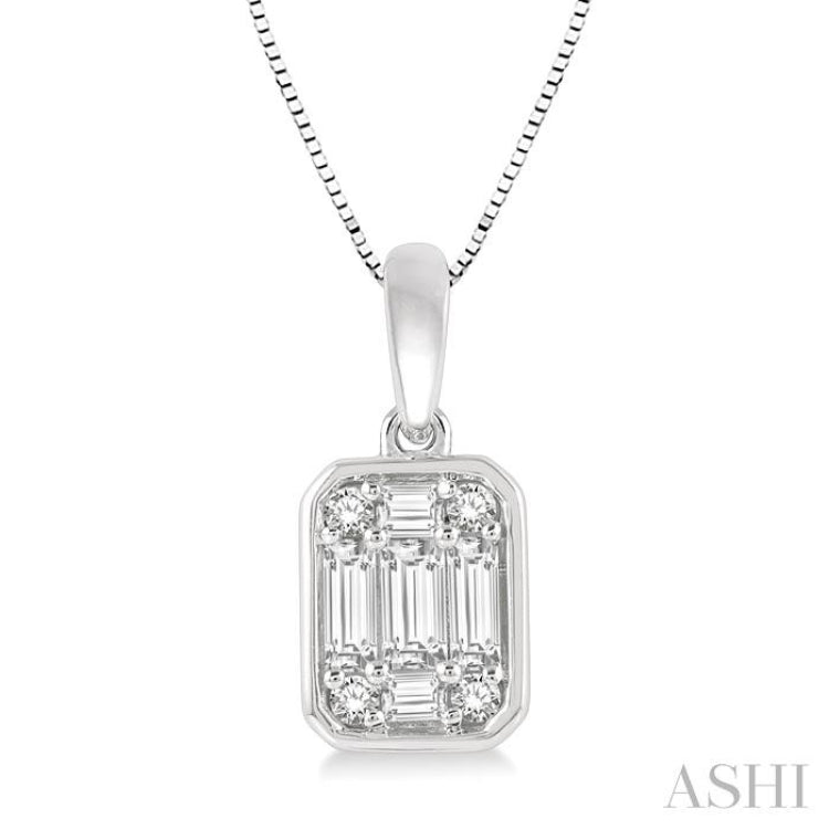 Emerald Shape Bezel Set Fusion Diamond Pendant